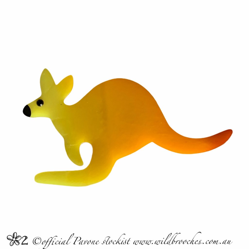 Kangaroo Yellow 2 Wild Brooches