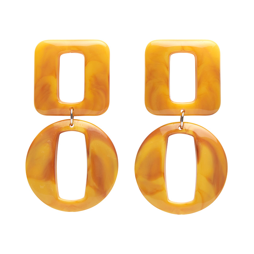 Statement Marble Chunky Drop Earrings (stud) MUSTARD Wild Brooches